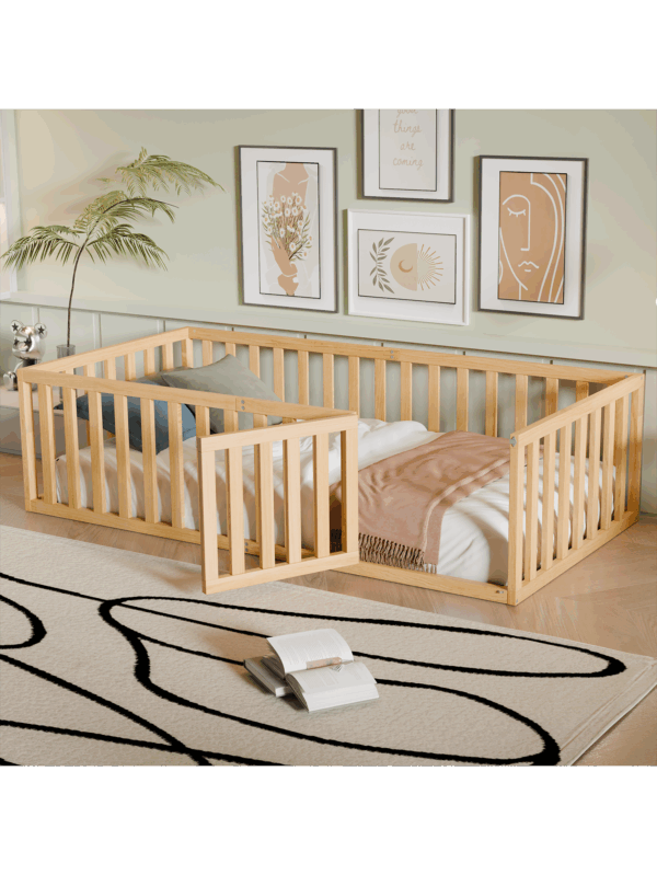 Wooden Floor Bed for Kids Natural