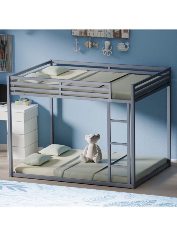 Metal Bunk Bed for Kids Silver - Full over Full