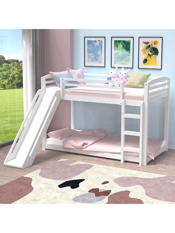 Wooden Bunk Bed for Kids White