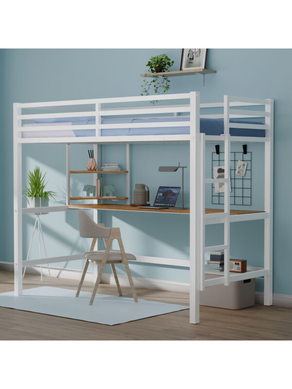 Metal Bunk Bed for Kids White - Twin