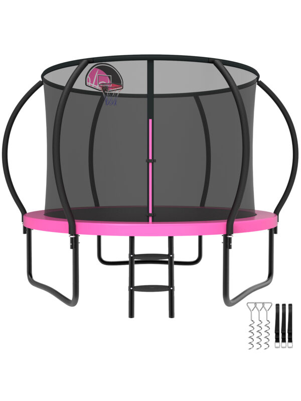 Beta Series Trampoline with Basketball Hoop Pink - 8FT