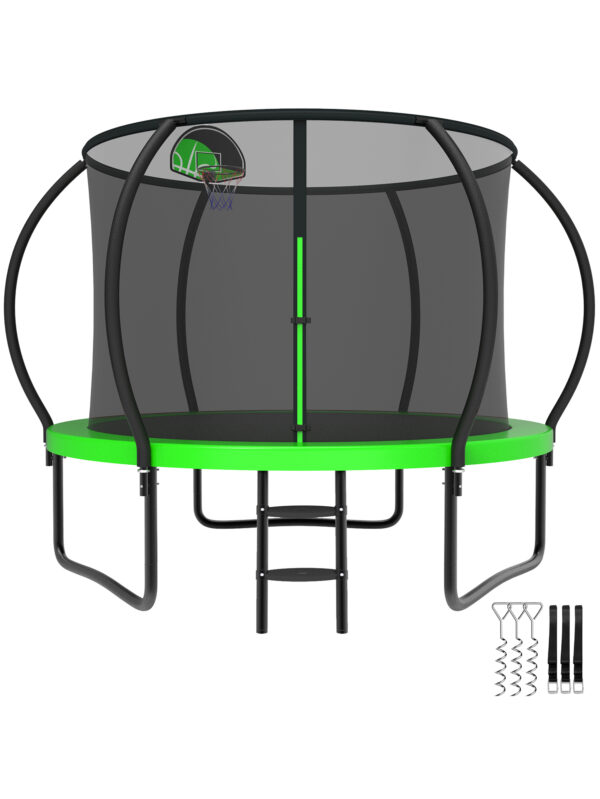 Beta Series Trampoline with Basketball Hoop Green - 10FT