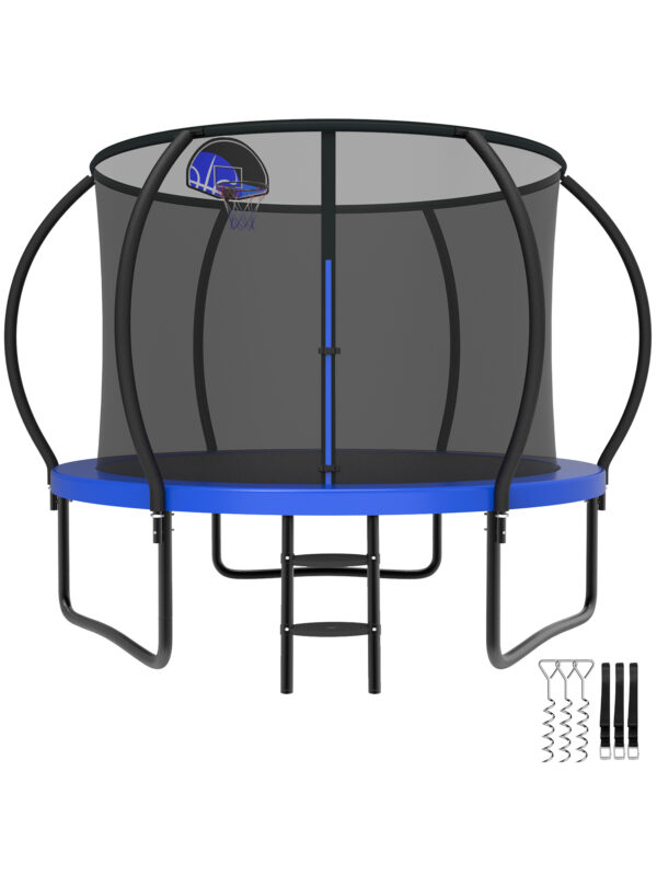 Beta Series Trampoline with Basketball Hoop Blue - 8FT