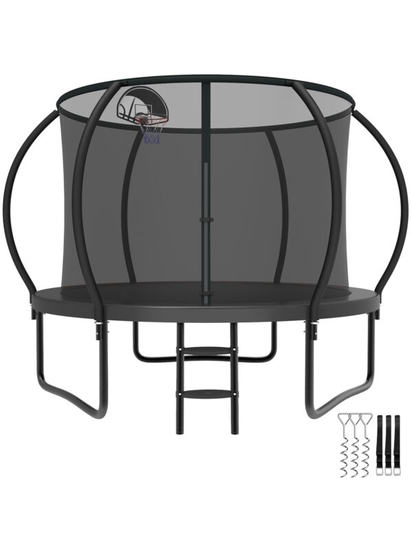 Beta Series Trampoline with Basketball Hoop Black - 10FT